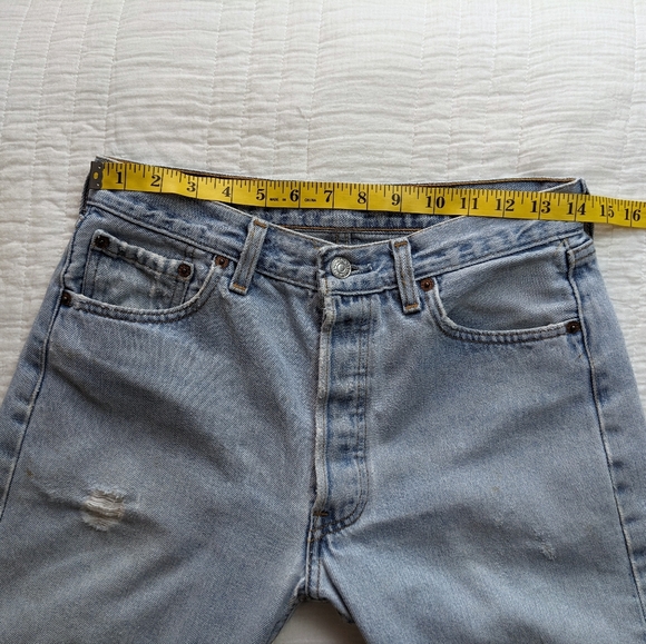 Levi's 501 Vintage Straight Leg Jeans 90s Light Wash COPY - Picture 4 of 16